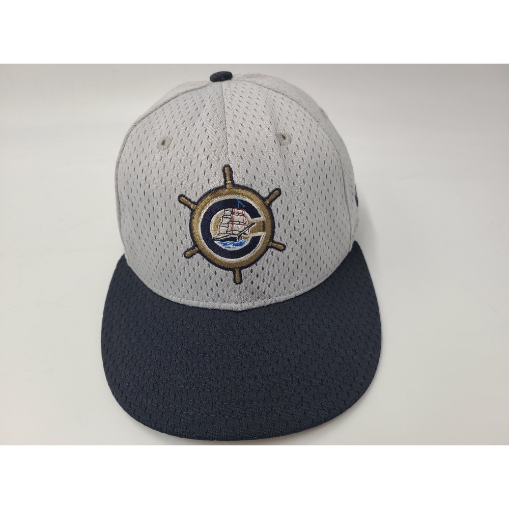 Vintage Columbus Clippers New Era 59Fifty Fitted 6 7/8 Hat Cap MiLB Gray Blue